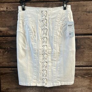 GUESS Cecelia Denim Skirt/lace up string design with beautiful detailing.